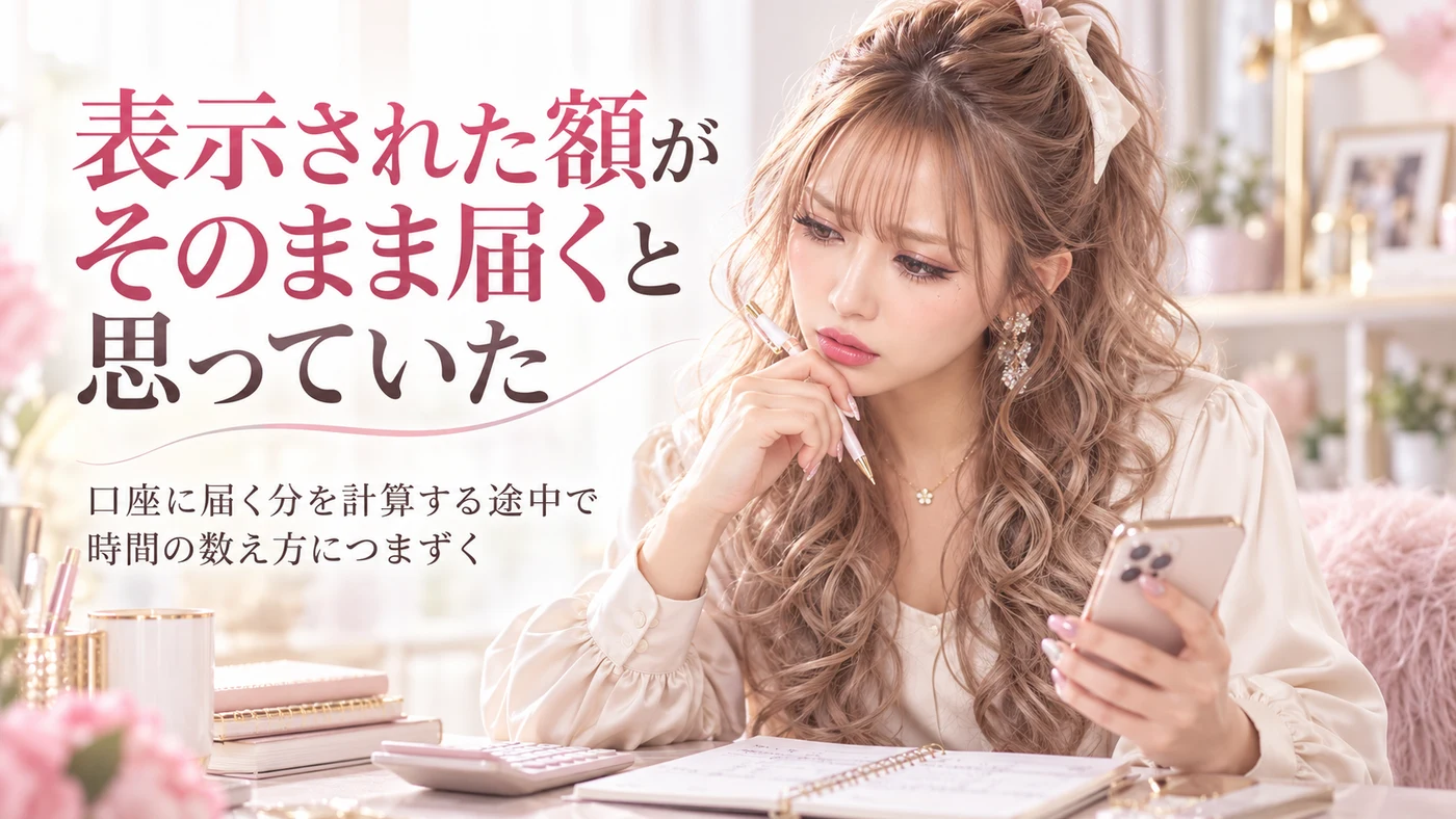 表示された額がそのまま届くと思っていた