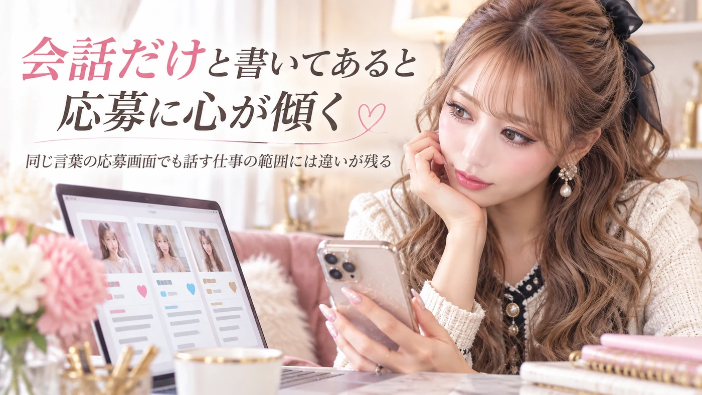 会話だけと書いてあると応募に心が傾く