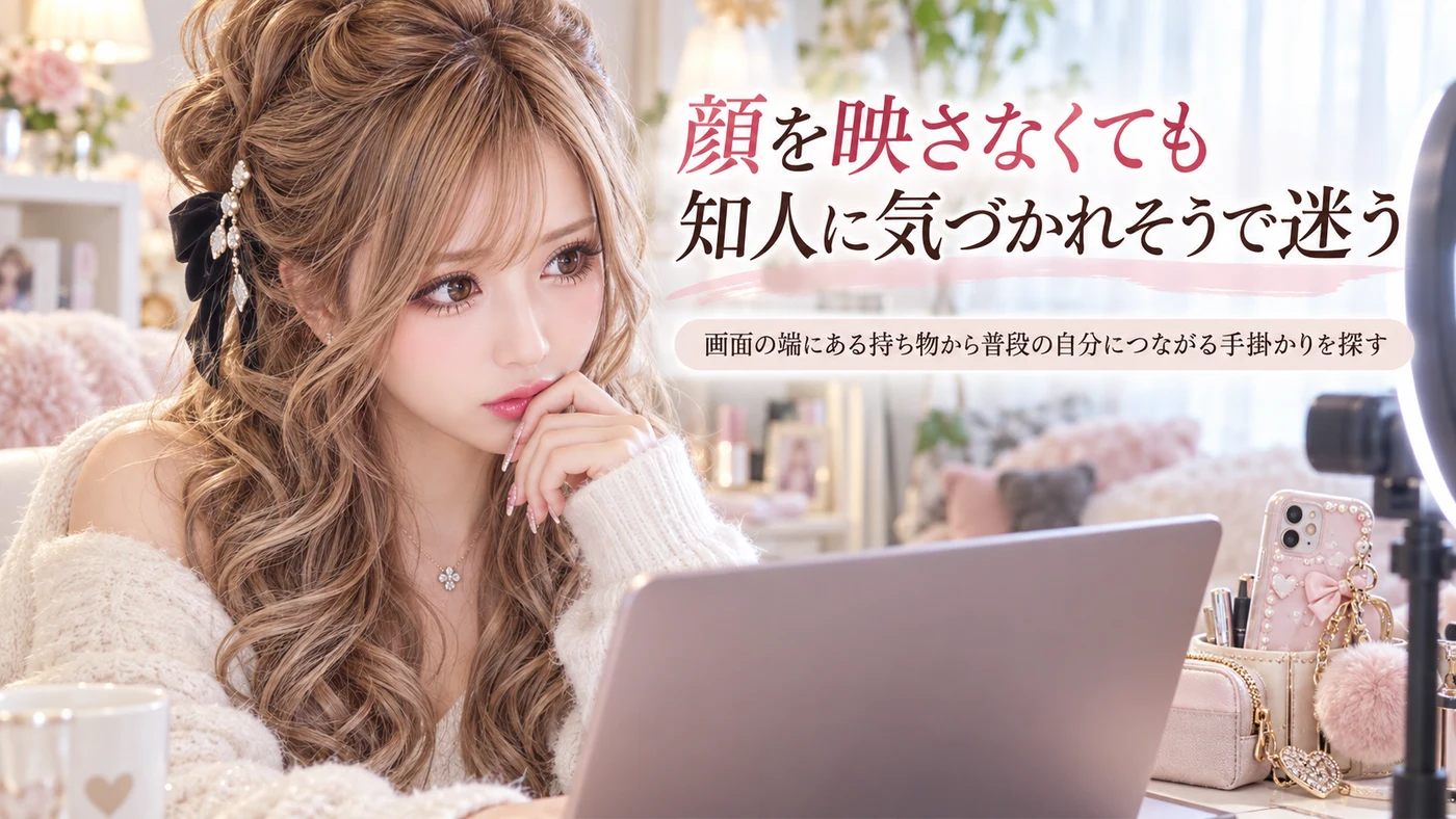 顔を映さなくても知人に気づかれそうで迷う