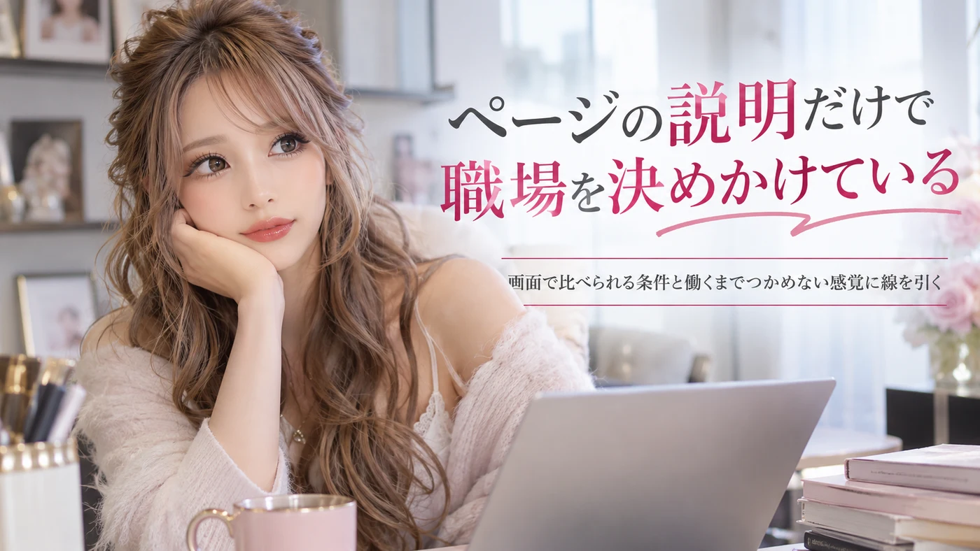 ページの説明だけで職場を決めかけている